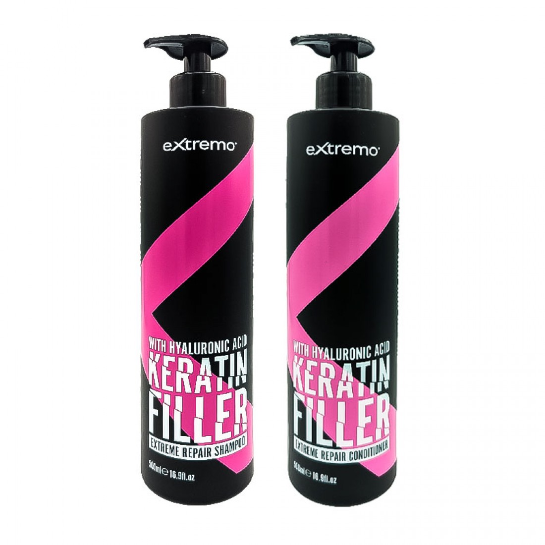 Набір Extremo Keratin Filler Repair шампунь та кондиціонер для відновлення волосся з кератином (EX428/ЕХ431) 2х300 г (розлив) Набір Extremo Keratin Filler Repair шампунь та кондиціонер для відновлення волосся з кератином (EX428/ЕХ431) 2х300 г (розлив)