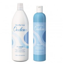 Набір для біозавивки з кератином Inebrya Fixing Solution With Keratin: рідина та фіксатор для волосся, 150+300 г (розлив)