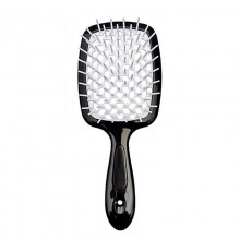 Janeke Продувна широка гребінець для укладання волосся та сушіння феном Superbrush Plus Hollow Comb чорна з білими зубчиками