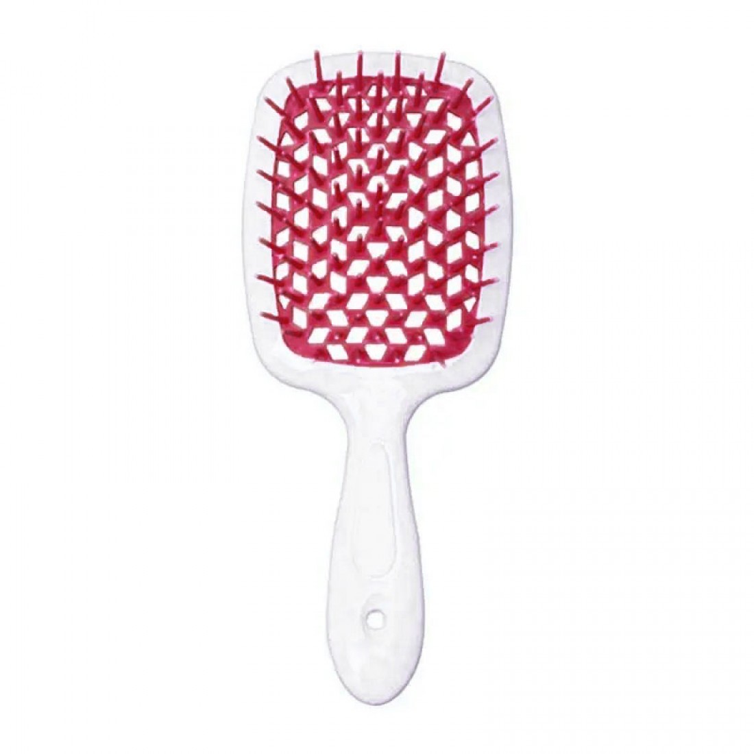 Janeke Продувна широка гребінець для укладання волосся та сушіння феном Superbrush Plus Hollow Comb біла ручка з вишневими зубчиками Janeke Продувна широка гребінець для укладання волосся та сушіння феном Superbrush Plus Hollow Comb біла ручка з вишневими зубчиками