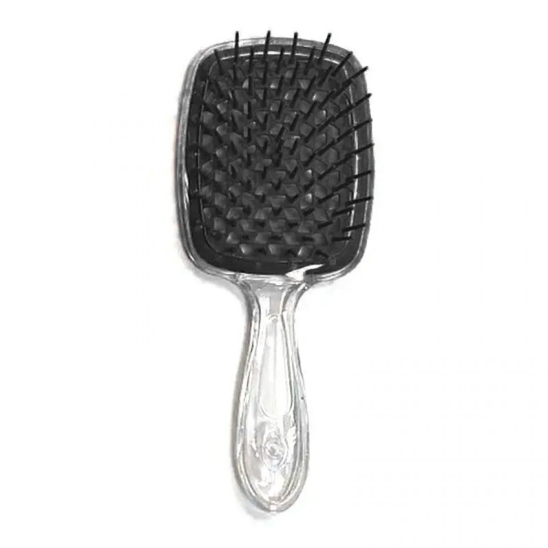 Janeke Продувний широкий гребінець для укладання волосся та сушіння феном Superbrush Plus Hollow Comb прозора ручка з чорними зубчиками Janeke Продувний широкий гребінець для укладання волосся та сушіння феном Superbrush Plus Hollow Comb прозора ручка з чорними зубчиками
