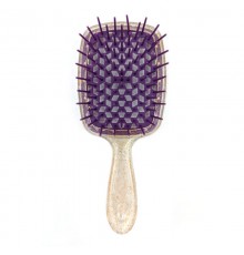 Janeke продувна гребінець для укладання та сушіння феном Superbrush Plus Hollow Comb прозора з блискітками фіолетові зубчики