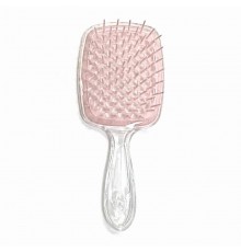 Janeke Продувна широка гребінець для укладання волосся та сушіння феном Superbrush Plus Hollow Comb прозора з кремовими зубчиками