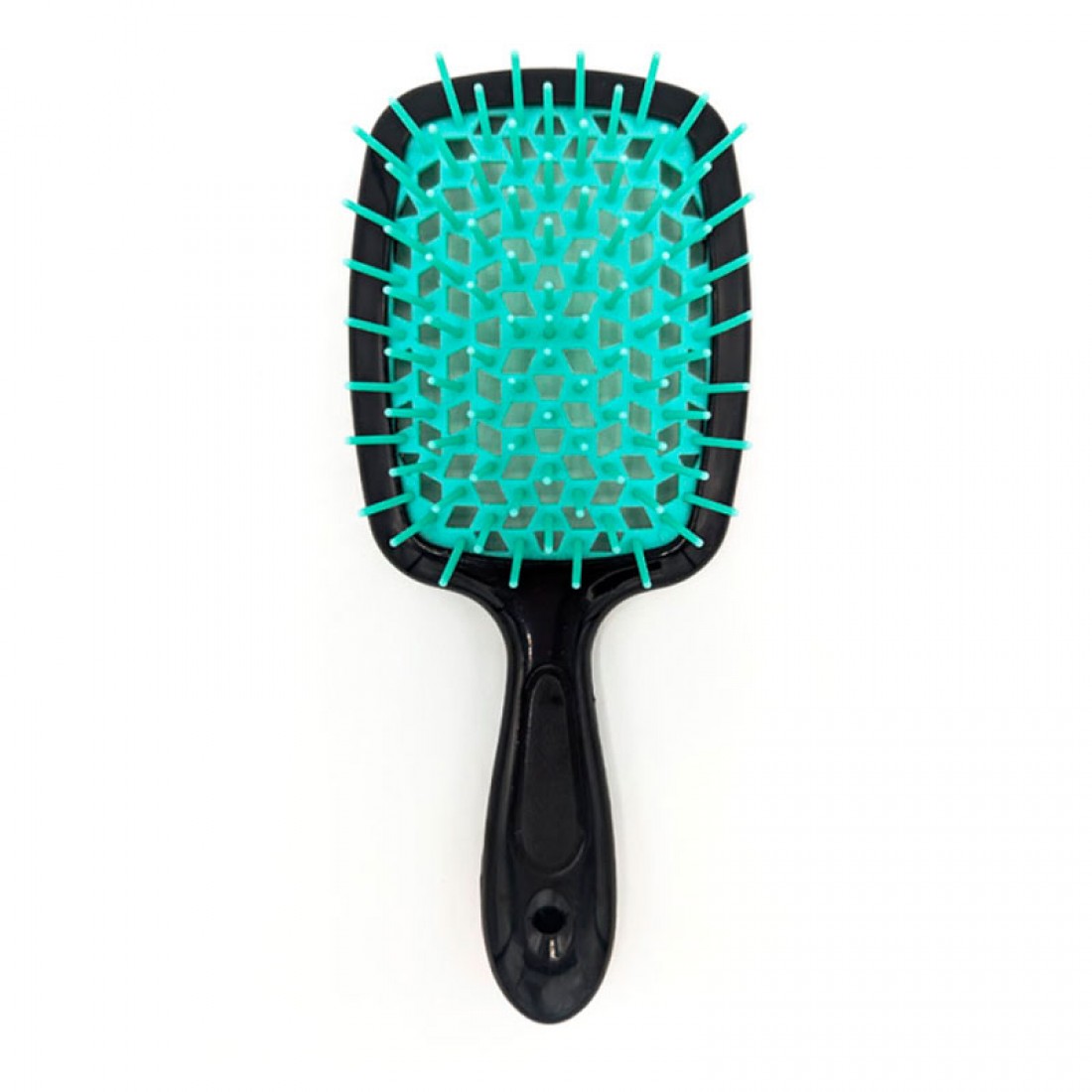 Janeke Продувна широка гребінець для укладання волосся та сушіння феном Superbrush Plus Hollow Comb чорна з м'ятними зубчиками Janeke Продувна широка гребінець для укладання волосся та сушіння феном Superbrush Plus Hollow Comb чорна з м'ятними зубчиками