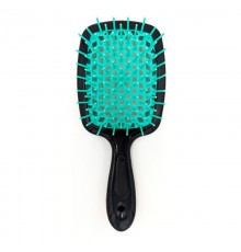Janeke Продувна широка гребінець для укладання волосся та сушіння феном Superbrush Plus Hollow Comb чорна з м'ятними зубчиками