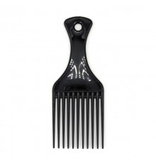 Гребінець Professional Afro Hair Picker пластикова чорна термостійка 155 мм 35039