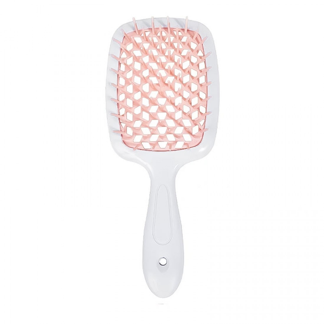 Janeke Продувна широка гребінець для укладання волосся та сушіння феном Superbrush Plus Hollow Comb біла ручка з кремовими зубчиками Janeke Продувна широка гребінець для укладання волосся та сушіння феном Superbrush Plus Hollow Comb біла ручка з кремовими зубчиками