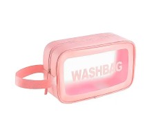 Косметичка органайзер Beauty Case на блискавці з ручкою дорожній несесер рожевий розмір М 25х10х15 см