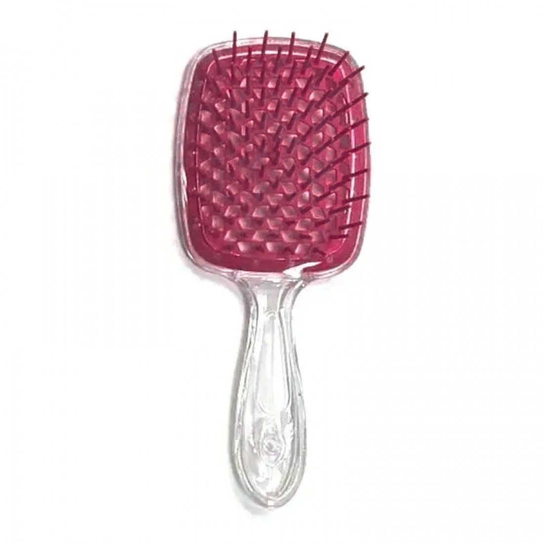 Janeke Продувна широка гребінець для укладання волосся та сушіння феном Superbrush Plus Hollow Comb прозора з пурпуровими зубчиками Janeke Продувна широка гребінець для укладання волосся та сушіння феном Superbrush Plus Hollow Comb прозора з пурпуровими зубчиками
