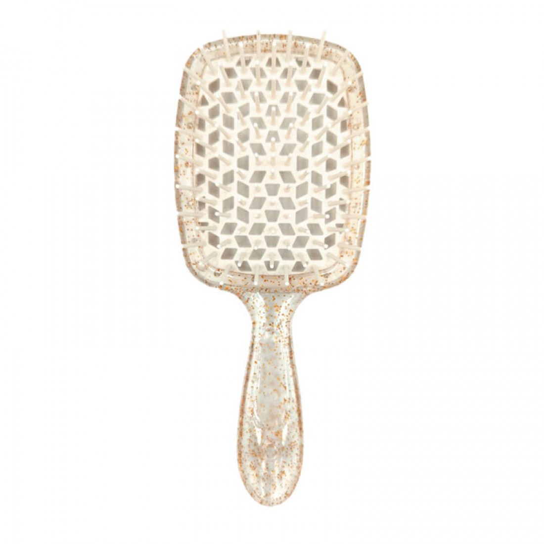 Janeke продувна гребінець для укладання та сушіння феном Superbrush Plus Hollow Comb прозора з блискітками білі зубчики Janeke продувна гребінець для укладання та сушіння феном Superbrush Plus Hollow Comb прозора з блискітками білі зубчики