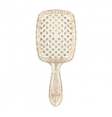 Janeke продувна гребінець для укладання та сушіння феном Superbrush Plus Hollow Comb прозора з блискітками білі зубчики