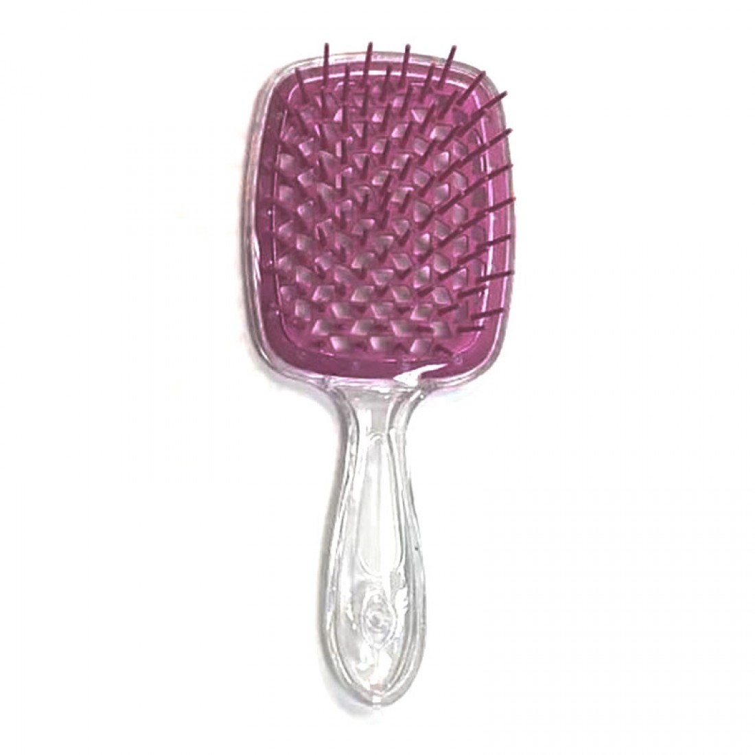 Janeke Продувна широка гребінець для укладання волосся та сушіння феном Superbrush Plus Hollow Comb прозора з вишневими зубчиками Janeke Продувна широка гребінець для укладання волосся та сушіння феном Superbrush Plus Hollow Comb прозора з вишневими зубчиками
