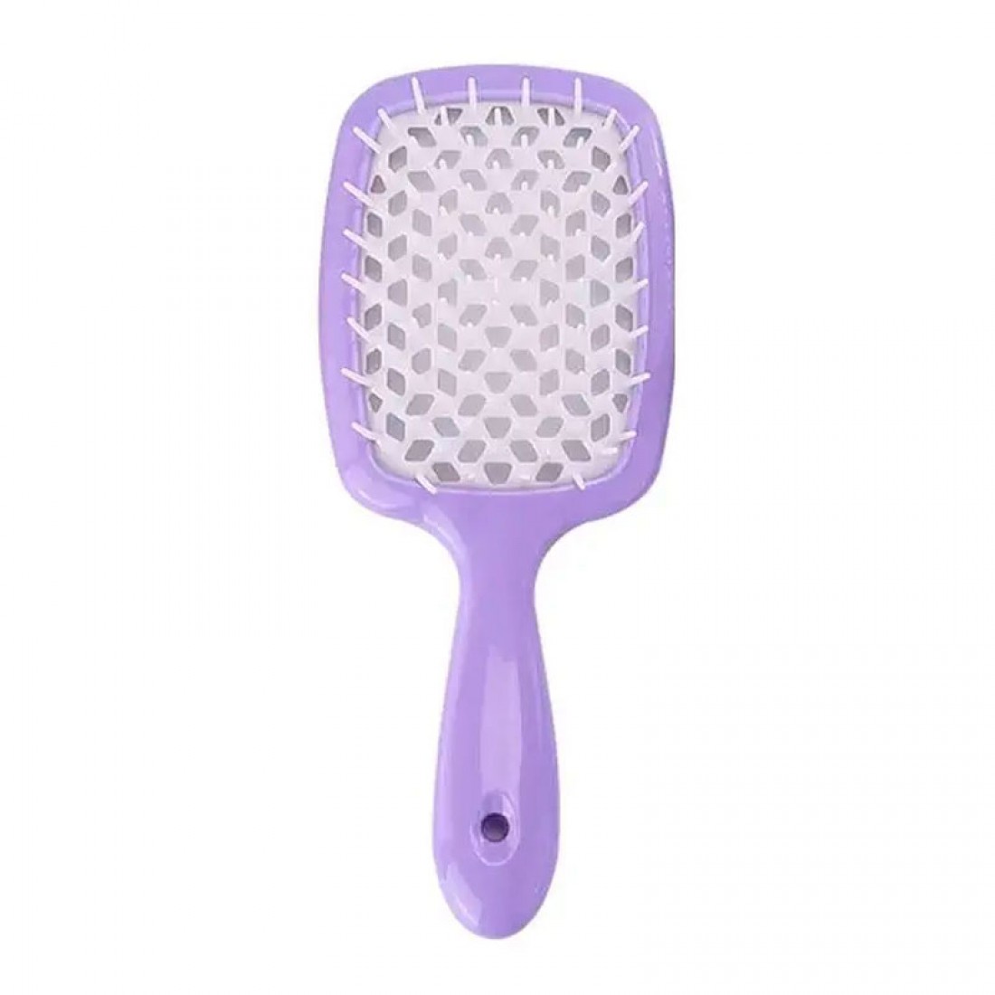 Продувна широка гребінець Janeke для укладання волосся та сушіння феном Superbrush Plus Hollow Comb фіолетова з білими зубчиками Продувна широка гребінець Janeke для укладання волосся та сушіння феном Superbrush Plus Hollow Comb фіолетова з білими зубчиками